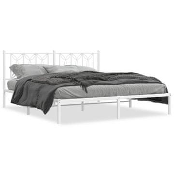 Vidaxl Metalni okvir kreveta s uzglavljem bijeli 183x213 cm
