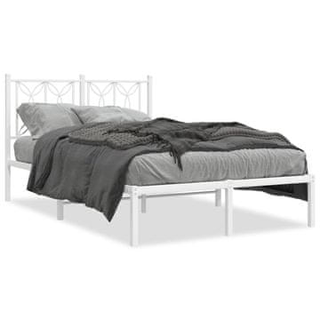 Vidaxl Metalni okvir kreveta s uzglavljem bijeli 120x190 cm