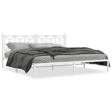 Vidaxl Metalni okvir kreveta s uzglavljem bijeli 193x203 cm