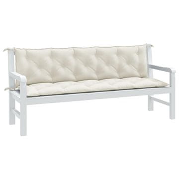 Vidaxl Jastuci za vrtnu klupu, 2 kom, krem melanž, 180x50x7 cm