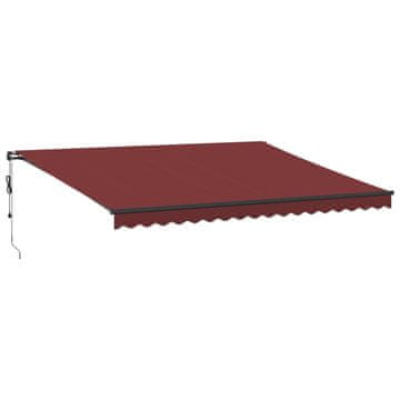 Vidaxl Tenda na automatsko uvlačenje s LED svjetlima bordo 450x300 cm