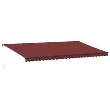 Vidaxl Tenda na ručno uvlačenje s LED svjetlima bordo 600 x 300 cm