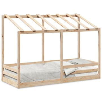 Vidaxl Dječji okvir za krevet s baldahinom 90x190 cm borovina