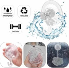 HOME & MARKER® Vakuumske kuke s usisnom čašicom, samoljepljive i višekratne za zid, kupaonicu i kuhinju 4 kom | QUICKGRIP