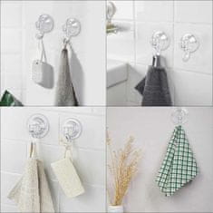 HOME & MARKER® Vakuumske kuke s usisnom čašicom, samoljepljive i višekratne za zid, kupaonicu i kuhinju 4 kom | QUICKGRIP