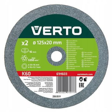Verto Set keramičkih brusnih kotača. 2 komada 125*20*16MM - T 61H603