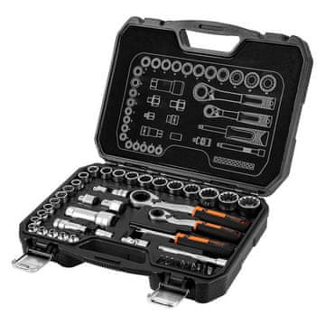 NEO Set prolaznih nasadnih ključeva 1/4' + 3/8', 46 kom - T N10-019