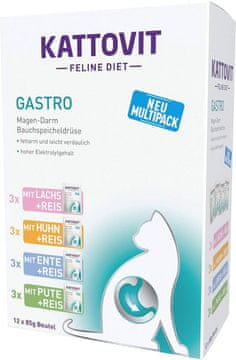Kattovit KATTOVIT Feline Diet Gastro - mokra hrana za mačke - 12 x 85g