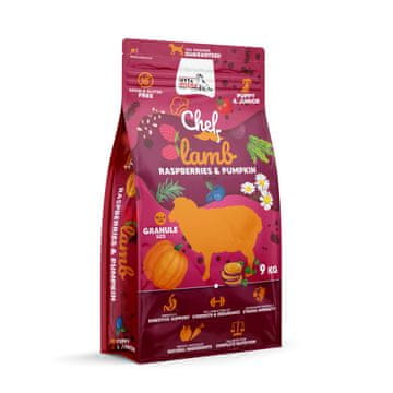 Syta Micha SYTA MICHA Chef Puppy Lamb, raspberries and pumpkin - suha hrana za štence - 9 kg
