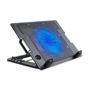 THL Techly stalak za prijenosno računalo s podlogom za hlađenje, plavi LED (17.3")