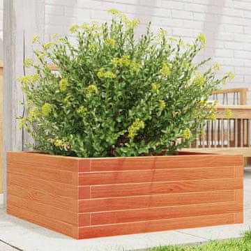 Vidaxl Vrtna žardinjera od voska smeđa 60x60x23 cm masivno borovo drvo