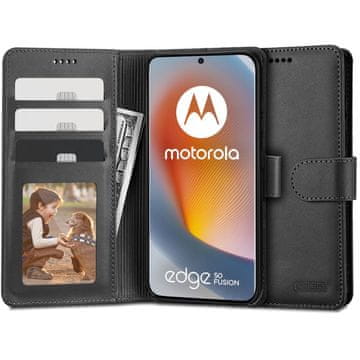 Tech-protect Wallet preklopna maska za Motorola Edge 50 Fusion 5G, crno