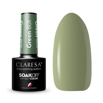 Claresa hibridni lak za nokte zeleni 801 - 5 g