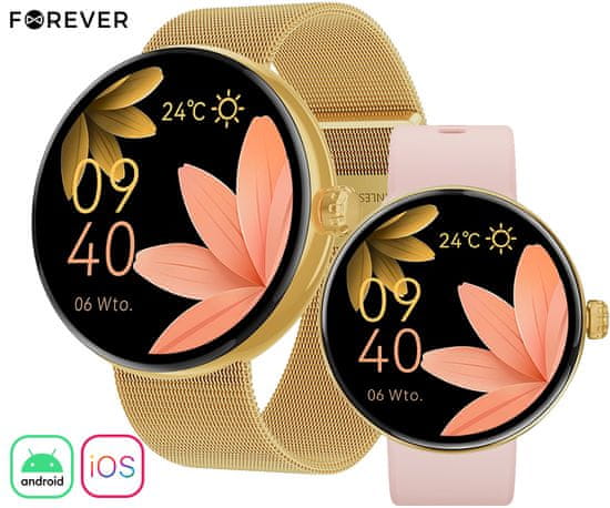 Forever ForeVive 5 SB-365 pametni sat, Bluetooth, Android+iOS, IP68, zlatni