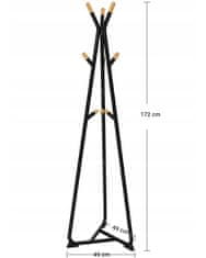 Severno YOKO vješalica za odjeću na loftu, crna, 172 cm