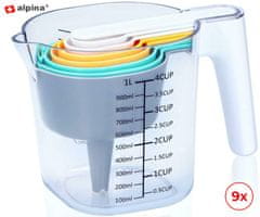Alpina set mjernih posuda, ABS, 9/1