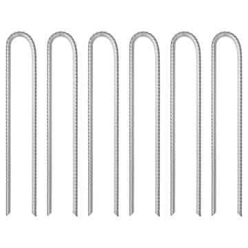 Vidaxl Klinovi za šator, 6 kom, U-oblik, 37 cm, Ø10 mm, Čelik