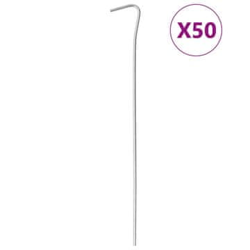 Vidaxl Klinovi za šator, 50 kom, 23 cm, Ø3 mm, pocinčani čelik