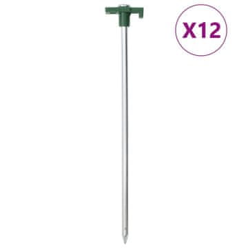 Vidaxl Klinovi za šator, 12 kom, 25 cm, 7 mm, čelik i PP