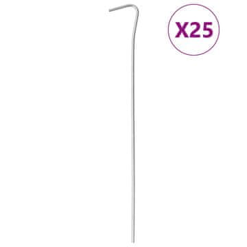 Vidaxl Klinovi za šator, 25 kom, 23 cm, Ø3 mm, pocinčani čelik