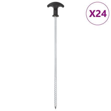 Vidaxl Klinovi za šator, 24 kom, 30 cm, Ø7 mm, pocinčani čelik
