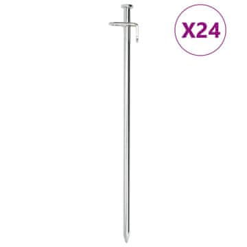 Vidaxl Klinovi za šator, 24 kom, 30 cm, 8 mm, pocinčani čelik