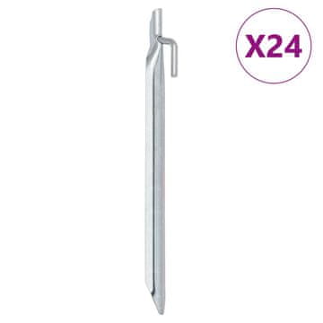 Vidaxl Klinovi za šator, 24 kom, V-oblik, 24 cm, Ø20 mm, Čelik