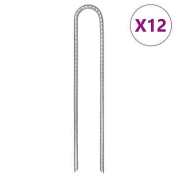 Vidaxl Klinovi za šator, 12 kom, U-oblik, 30 cm, Ø7 mm, Čelik