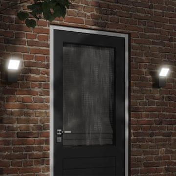 Vidaxl LED vanjske zidne svjetiljke, set od 2, crne, lijevani aluminij