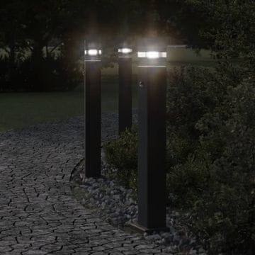 Vidaxl Vanjske podne lampe sa senzorima, 3 kom, crne, 80 cm