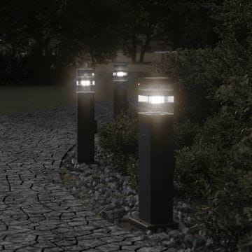 Vidaxl Vanjske podne lampe s grlom, 3 kom, crne, 50 cm