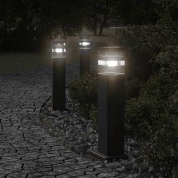 Vidaxl Vanjske podne lampe, 3 kom, crne, 50 cm, aluminij