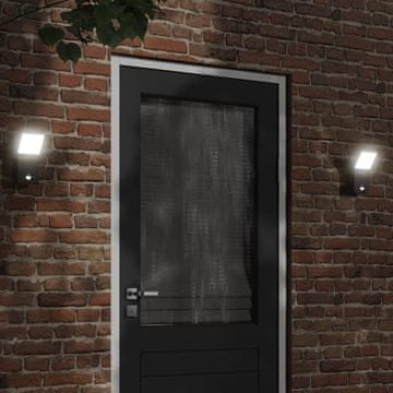 Vidaxl LED vanjska zidna svjetiljka sa senzorom, crna, lijevani aluminij