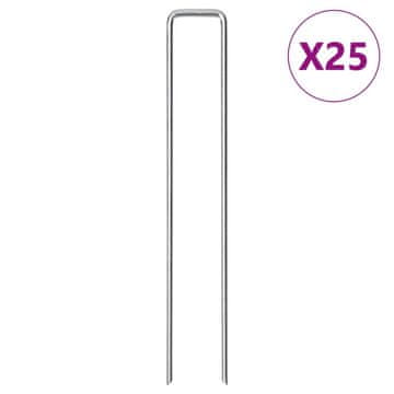 Vidaxl Klinovi za tlo U-oblika 25 kom 20 x 3,5 cm od pocinčanog čelika