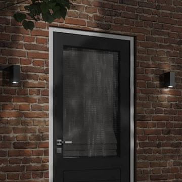 Vidaxl Vanjske zidne svjetiljke, set od 2, crne, lijevani aluminij