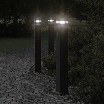 Vidaxl Vanjska podna lampa sa senzorom, crna, 80 cm, aluminij