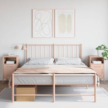 Vidaxl Noćni ormarići, set od 2, ružičasti, 36x39x68 cm, čelik