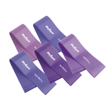 slomart Set 5 ljubičastih mini traka za vježbanje (2.3-18.2 kg), Rebel Active