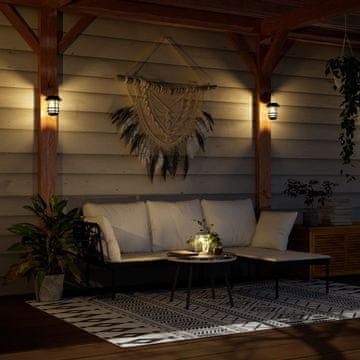 Vidaxl Solarne vrtne zidne lampe, 4 kom, treperave, toplo bijela