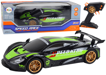 Veliki sportski automobil na daljinsko upravljanje 1:10 zeleno-crni