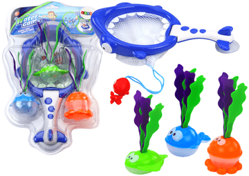 slomart Igračke za kupanje: ribolovno sito i košara 2u1 u obliku morskog psa LEAN TOYS