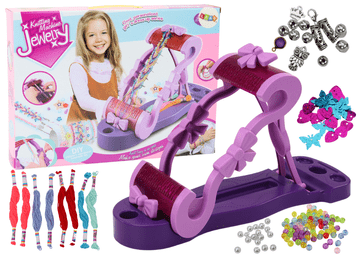 slomart LEAN TOYS Kreativni Set za Izradu Nakita - Stroj, Konac, Perle