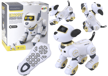 Robot LEAN TOYS Interaktivni robot pas, pleše, izvodi naredbe, zlatni