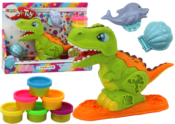 slomart Set plastelina LEAN TOYS 'Dinosaur', 6 boja, kalupi dupin, školjka
