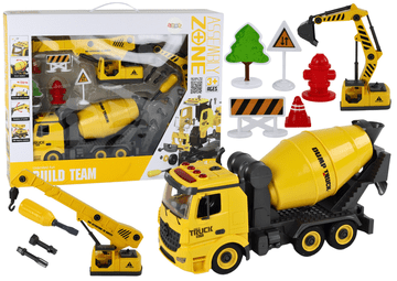 slomart Građevinska vozila LEAN TOYS DIY (mješalica, dizalica, bager) sa svjetlima