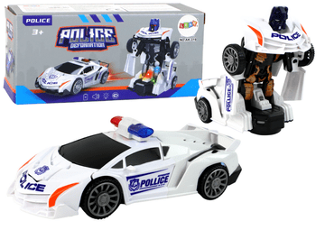 slomart Auto-Robot LEAN TOYS Policijski Bijeli 2u1