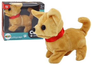 slomart LEAN TOYS Interaktivni plišani psić, Hoda i laje, Bež