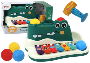 slomart LEAN TOYS Edukativni instrument: Krokodilov ksilofon, klavir i usnik
