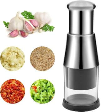 HOME & MARKER® Ručni rezač povrća i voća, multi funkcionalni sjeckalica, srebrna boja | CHOPSTER