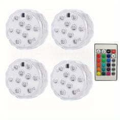 HOME & MARKER® Vodootporne LED svjetiljke za bazen s daljinskim upravljanjem, dekorativna rasvjeta (4 komada) | AQUASHEIN